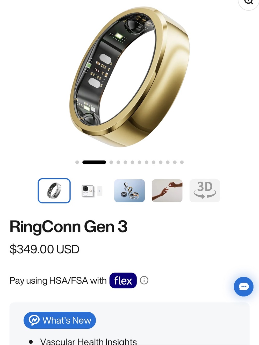 RingConn Gen 3 Smart Ring — Gold brand new only tried on